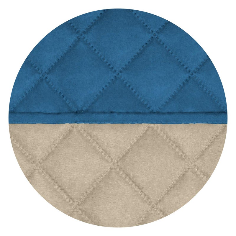 PureFit Reversible Quilted Sofa Cover, Water Resistant Medium Slipcover Furniture Protector, Washable Couch Cover with Non Slip Foam and Elastic Straps for Kids, Pets (Loveseat, Peacock Blue/Beige) - Image 5